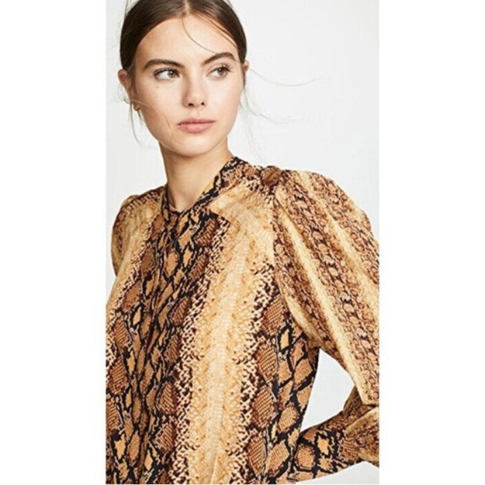 JOIE Python Print Button-Down Blouse - Picture 5 of 8
